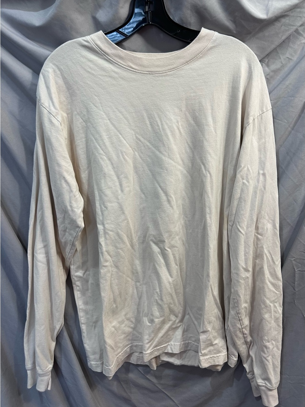 Perfect White Tee Men's Long-Sleeve Crewneck Shirt - Cream